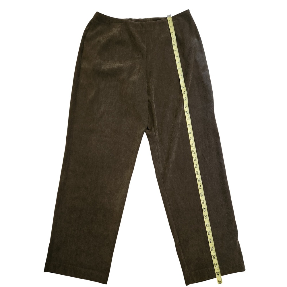 Sag Harbor Petite Olive Faux Suede Straight Leg Pants F32236 Size 12P - Picture 4 of 8